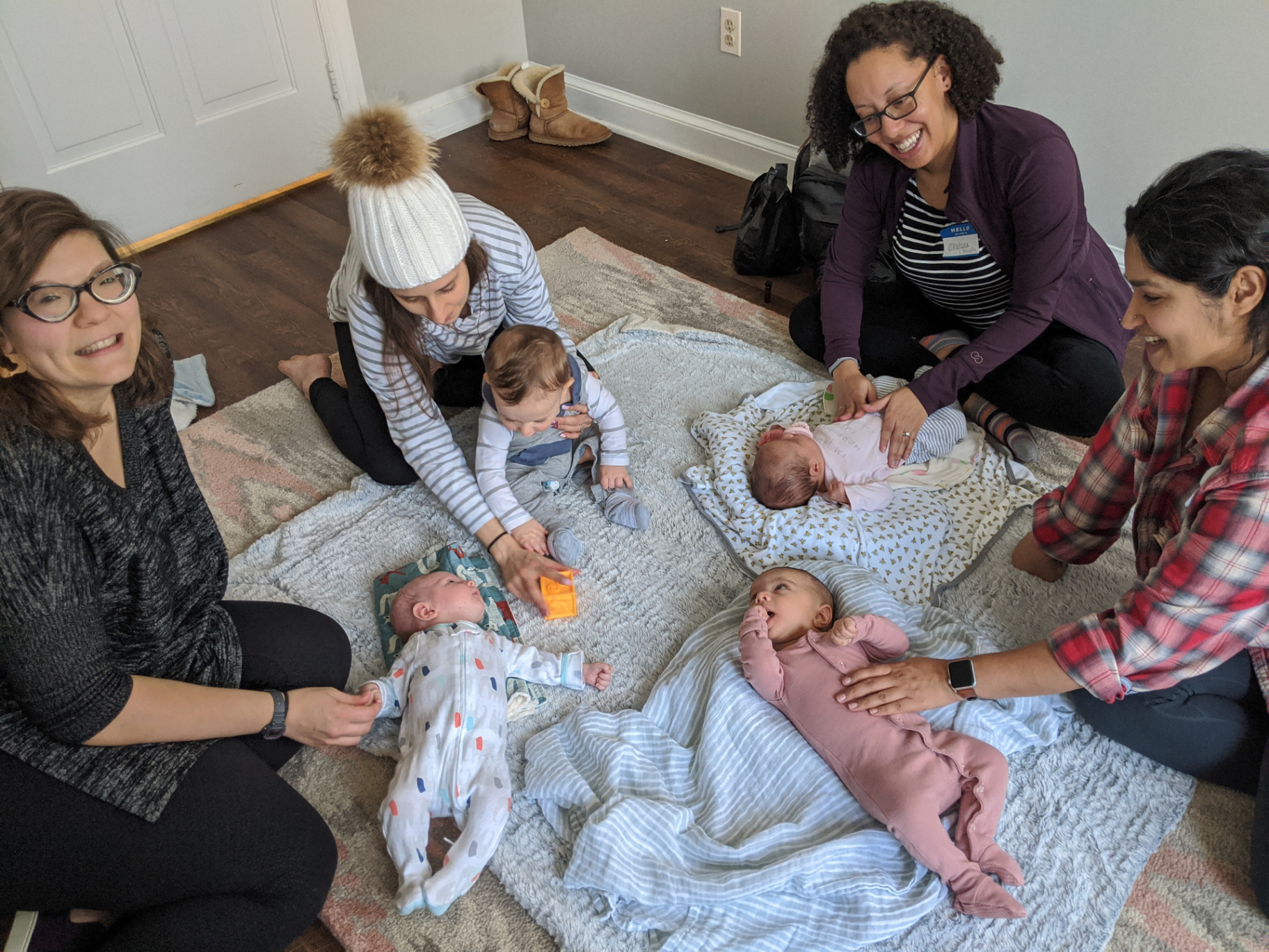 Mothers' group massage circle